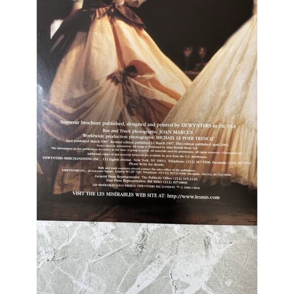 Les‎ Miserables Broadway Program April 2003 WITH TICKETS - Picture 5 of 5